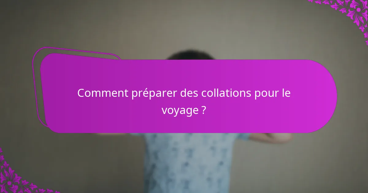 Comment préparer des collations pour le voyage ?