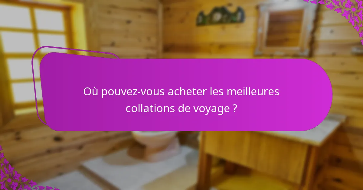 Où pouvez-vous acheter les meilleures collations de voyage ?