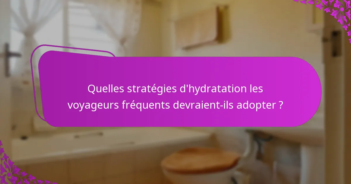 Quelles stratégies d'hydratation les voyageurs fréquents devraient-ils adopter ?