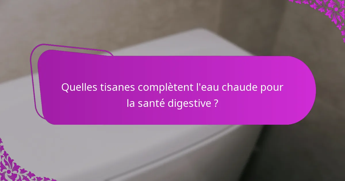 Quelles tisanes complètent l'eau chaude pour la santé digestive ?