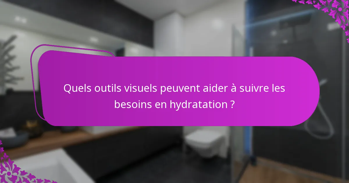Quels outils visuels peuvent aider à suivre les besoins en hydratation ?