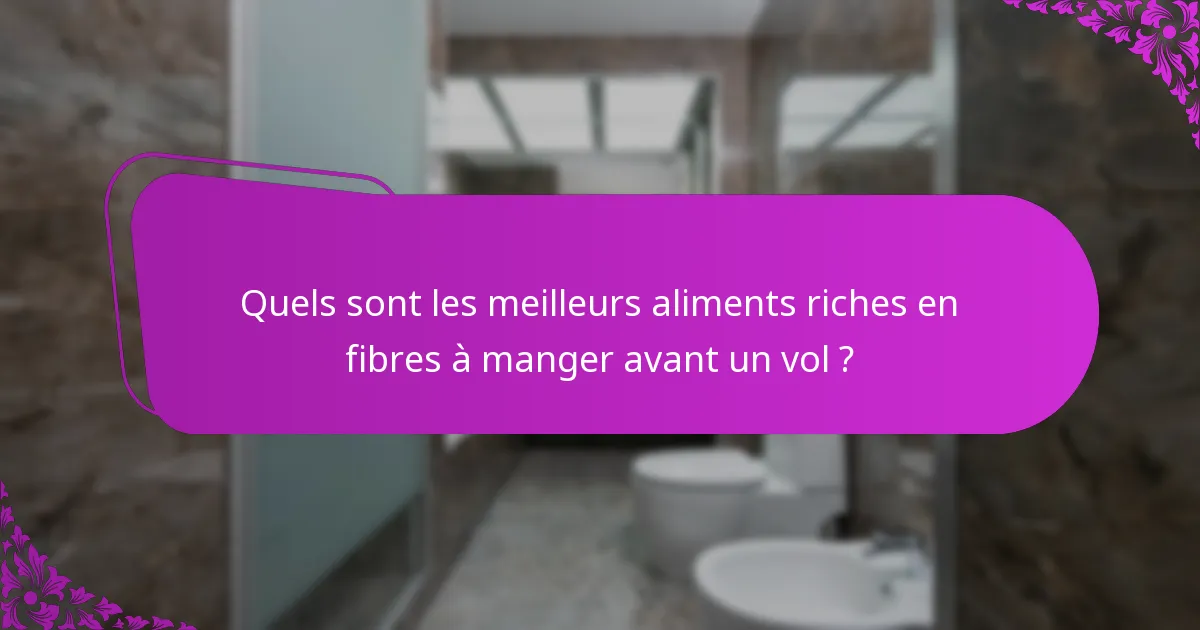 Quels sont les meilleurs aliments riches en fibres à manger avant un vol ?