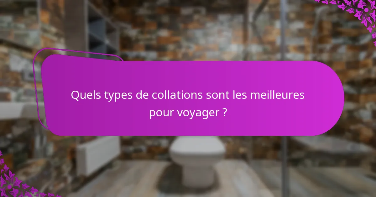 Quels types de collations sont les meilleures pour voyager ?